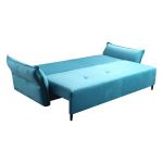 Miękka sofa z siedziskiem na sprężynach i wbudowaną funkcją spania NOVARA błękitna