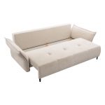 Miękka sofa z siedziskiem na sprężynach i wbudowaną funkcją spania NOVARA błękitna