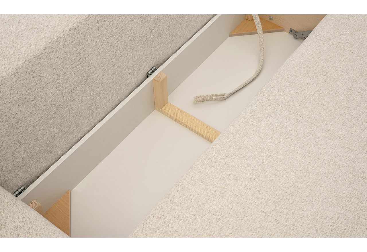 Miękka sofa z siedziskiem na sprężynach i wbudowaną funkcją spania NOVARA błękitna