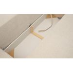 Miękka sofa z siedziskiem na sprężynach i wbudowaną funkcją spania NOVARA błękitna