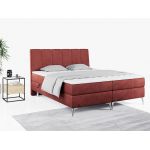 Wyposażone w dwa materace i wysokie wezgłowie łóżko kontynentalne ADELANO czarna ecoskóra 180x200