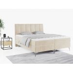 Wyposażone w dwa materace i wysokie wezgłowie łóżko kontynentalne ADELANO czarna ecoskóra 180x200