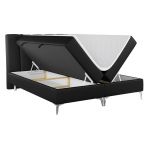 Wyposażone w dwa materace i wysokie wezgłowie łóżko kontynentalne ADELANO czarna ecoskóra 180x200