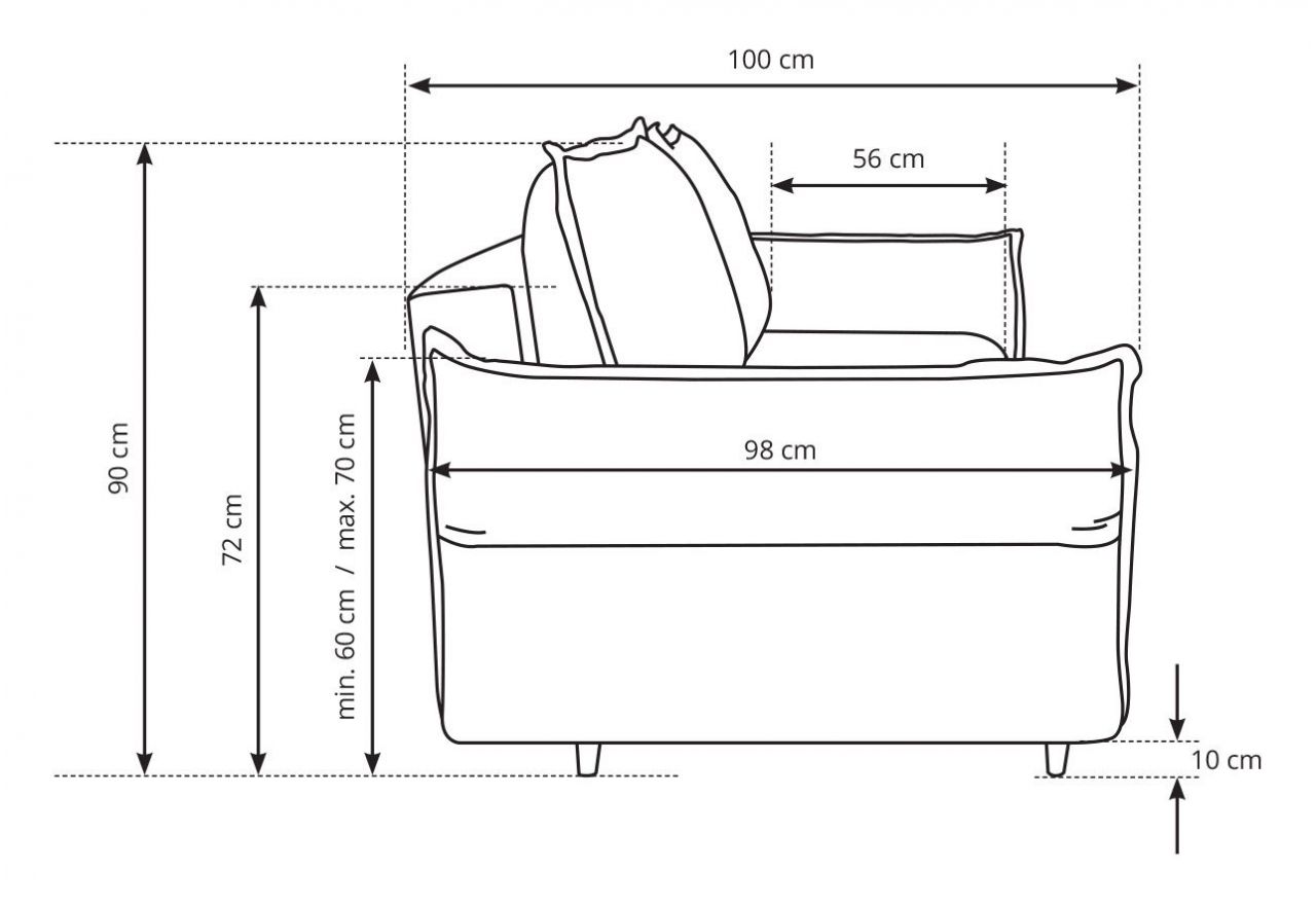 Miękka sofa z siedziskiem na sprężynach i wbudowaną funkcją spania NOVARA błękitna
