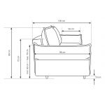 Miękka sofa z siedziskiem na sprężynach i wbudowaną funkcją spania NOVARA błękitna