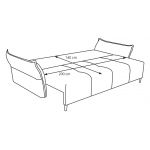 Miękka sofa z siedziskiem na sprężynach i wbudowaną funkcją spania NOVARA błękitna