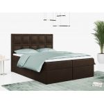 Łóżko kontynentalne PREMIUM 5 do dużej sypialni, tapicerowane w kolorze butelkowej zieleni, z dwoma pojemnikami, 180x200