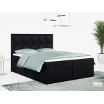 Łóżko kontynentalne PREMIUM 5 do dużej sypialni, tapicerowane w kolorze butelkowej zieleni, z dwoma pojemnikami, 180x200