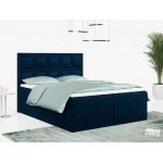 Łóżko kontynentalne PREMIUM 5 do dużej sypialni, tapicerowane w kolorze butelkowej zieleni, z dwoma pojemnikami, 180x200