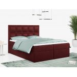 Łóżko kontynentalne PREMIUM 5 do dużej sypialni, tapicerowane w kolorze butelkowej zieleni, z dwoma pojemnikami, 180x200