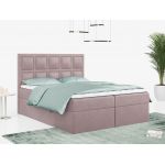 Łóżko kontynentalne PREMIUM 5 do dużej sypialni, tapicerowane w kolorze butelkowej zieleni, z dwoma pojemnikami, 180x200