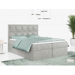 Łóżko kontynentalne PREMIUM 5 do dużej sypialni, tapicerowane w kolorze butelkowej zieleni, z dwoma pojemnikami, 180x200