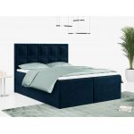 Łóżko kontynentalne PREMIUM 5 do dużej sypialni, tapicerowane w kolorze butelkowej zieleni, z dwoma pojemnikami, 180x200