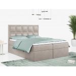 Łóżko kontynentalne PREMIUM 5 do dużej sypialni, tapicerowane w kolorze butelkowej zieleni, z dwoma pojemnikami, 180x200