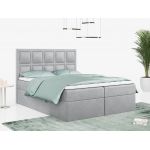 Łóżko kontynentalne PREMIUM 5 do dużej sypialni, tapicerowane w kolorze butelkowej zieleni, z dwoma pojemnikami, 180x200