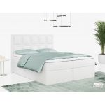 Łóżko kontynentalne PREMIUM 5 do dużej sypialni, tapicerowane w kolorze butelkowej zieleni, z dwoma pojemnikami, 180x200