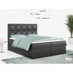 Łóżko kontynentalne PREMIUM 5 do dużej sypialni, tapicerowane w kolorze butelkowej zieleni, z dwoma pojemnikami, 180x200