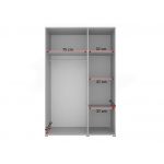 Szafa do sypialni 120 cm z lustrem BASTET, 3 drzwiowa na ubrania, w kolorze wenge