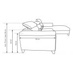 Turkusowy narożnik L, wolnostojący z siedziskiem na sprężynach REVIK rozkładany, z pojemnikiem na pościel