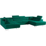 Narożnik GUSTAW U - uniwersalny - zielony, welwet