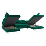 Narożnik GUSTAW U - uniwersalny - zielony, welwet