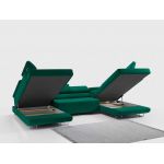 Narożnik GUSTAW U - uniwersalny - zielony, welwet