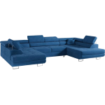 Narożnik GUSTAW U - uniwersalny - niebieski, welwet