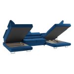 Narożnik GUSTAW U - uniwersalny - niebieski, welwet