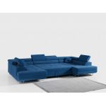 Narożnik GUSTAW U - uniwersalny - niebieski, welwet