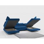 Narożnik GUSTAW U - uniwersalny - niebieski, welwet