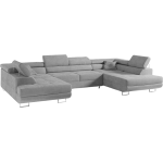 Narożnik GUSTAW U - uniwersalny - jasnoszary, welwet