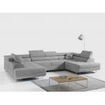 Narożnik GUSTAW U - uniwersalny - jasnoszary, welwet