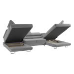 Narożnik GUSTAW U - uniwersalny - jasnoszary, welwet