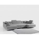 Narożnik GUSTAW U - uniwersalny - jasnoszary, welwet