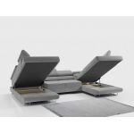 Narożnik GUSTAW U - uniwersalny - jasnoszary, welwet