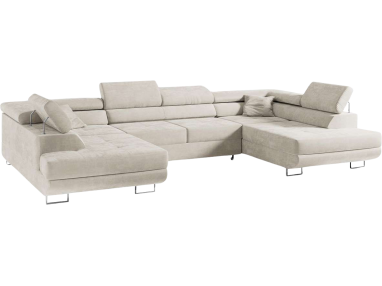 Narożnik GUSTAW U - uniwersalny - beżowy, welwet