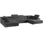 Narożnik GUSTAW U - uniwersalny - ciemnoszary, welwet