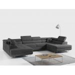 Narożnik GUSTAW U - uniwersalny - ciemnoszary, welwet