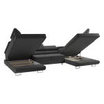 Narożnik GUSTAW U - uniwersalny - ciemnoszary, welwet