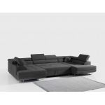 Narożnik GUSTAW U - uniwersalny - ciemnoszary, welwet