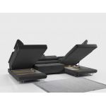 Narożnik GUSTAW U - uniwersalny - ciemnoszary, welwet