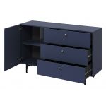 Nowoczesna granatowa komoda z szufladami do salonu lub sypialni CORSU 140 cm