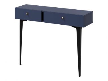 Konsola z szufladami CORSU do salonu i przedpokoju, na czarnych metalowych nogach