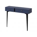 Konsola z szufladami CORSU do salonu i przedpokoju, na czarnych metalowych nogach