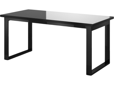 Stół rozkładany do salonu w czarnym kolorze - HEVELIO Czarne szkło - Czarny