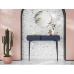 Konsola z szufladami CORSU do salonu i przedpokoju, na czarnych metalowych nogach