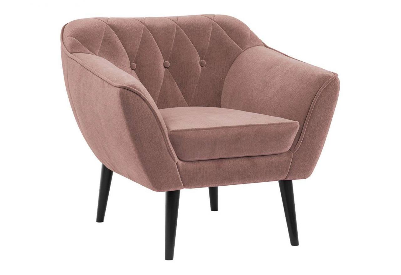 Skandynawski zestaw wypoczynkowy do salonu - PIRS 2+1+1 brudny róż