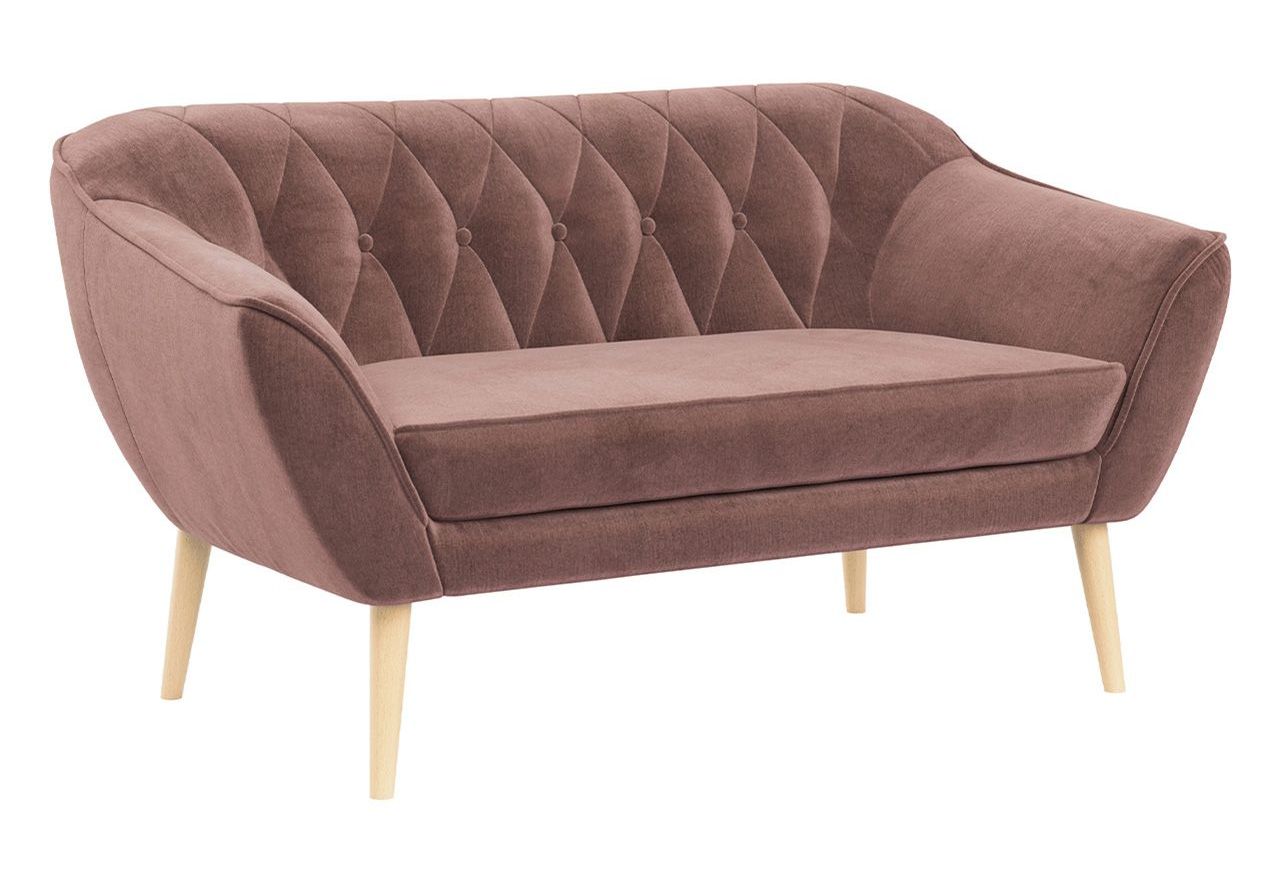 Skandynawski zestaw wypoczynkowy do salonu - PIRS 2+1+1 brudny róż