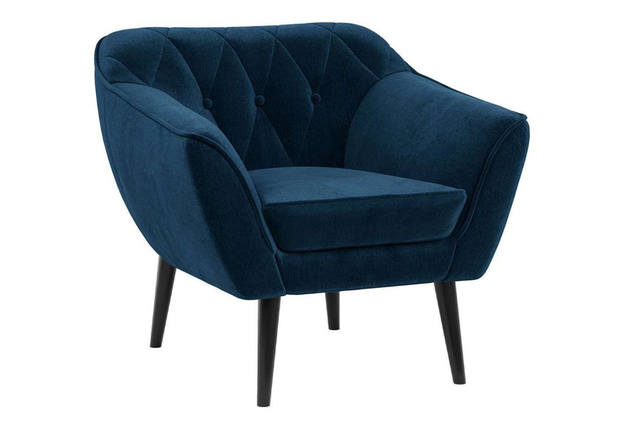 Skandynawski zestaw wypoczynkowy do salonu - PIRS 2+1+1 granatowy