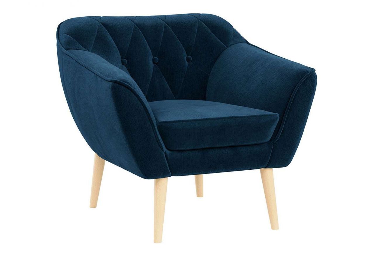 Skandynawski zestaw wypoczynkowy do salonu - PIRS 2+1+1 granatowy